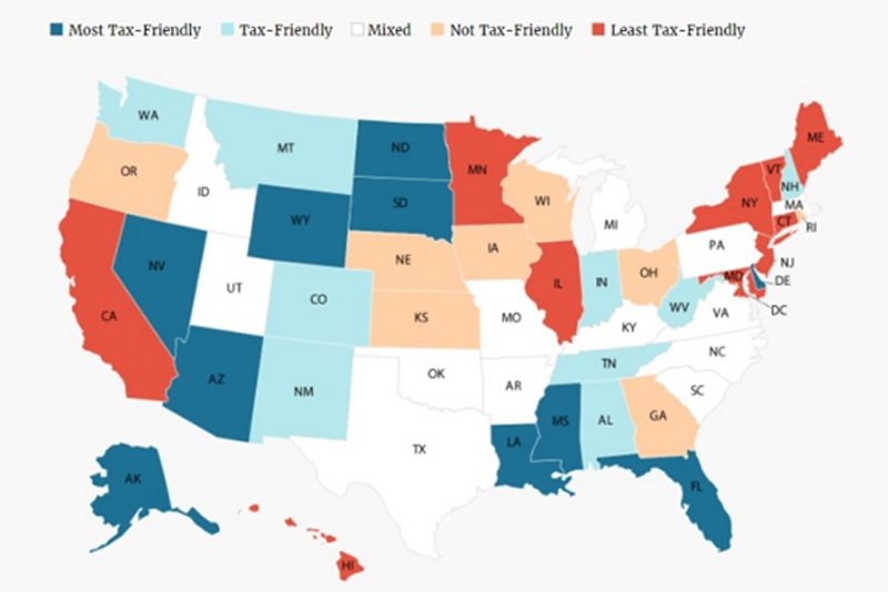 Florida ranks #4 on Kiplinger's list of Most Tax-Friendly States