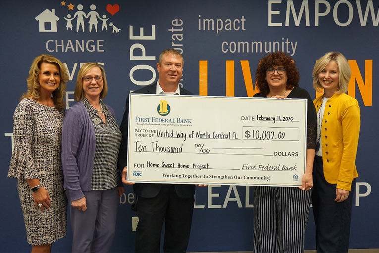 First Federal Bank Donates $10,000 for Home Sweet Home Initiative