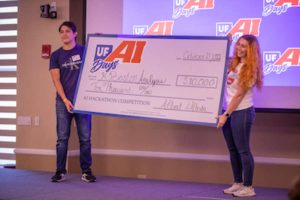 Students Sydnee O’Donnell and Oscar Barrera were awarded first place in the AI Days Hackathon